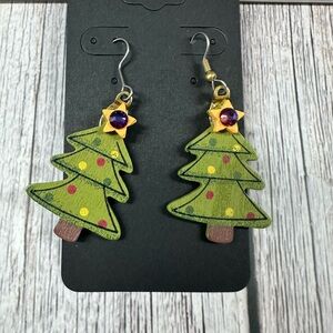Festive Christmas Tree Earrings